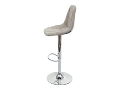 Taburete de bar MCW-A67 (set de 2), gris crema, textil