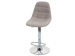 Taburete de bar MCW-A67 (set de 2), gris crema, textil