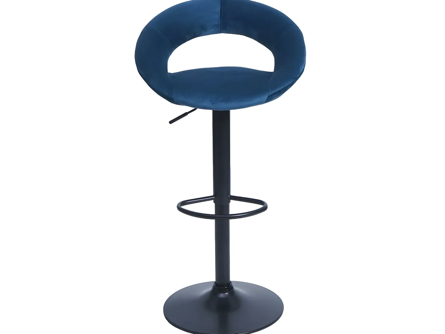 Taburete de bar MCW-F46 (juego de 2), terciopelo, azul petróleo
