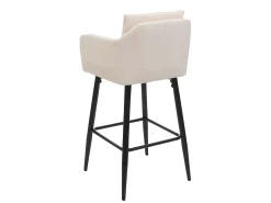Taburete de bar MCW-H93, imitación de cuero crema-beige