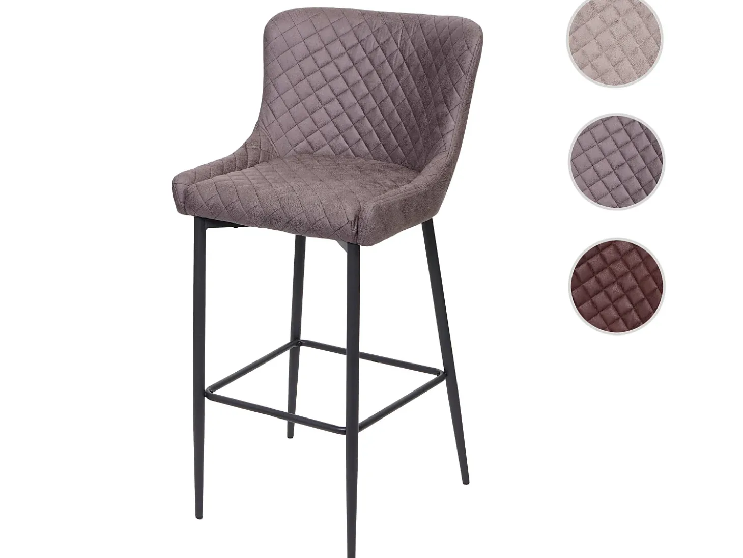 Taburete de bar MCW-H79, tela/textil gris oscuro