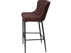 Taburete de bar MCW-H79, tela/textil marrón
