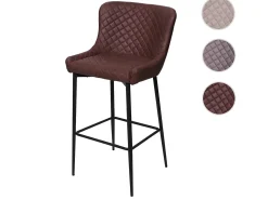 Taburete de bar MCW-H79, tela/textil marrón