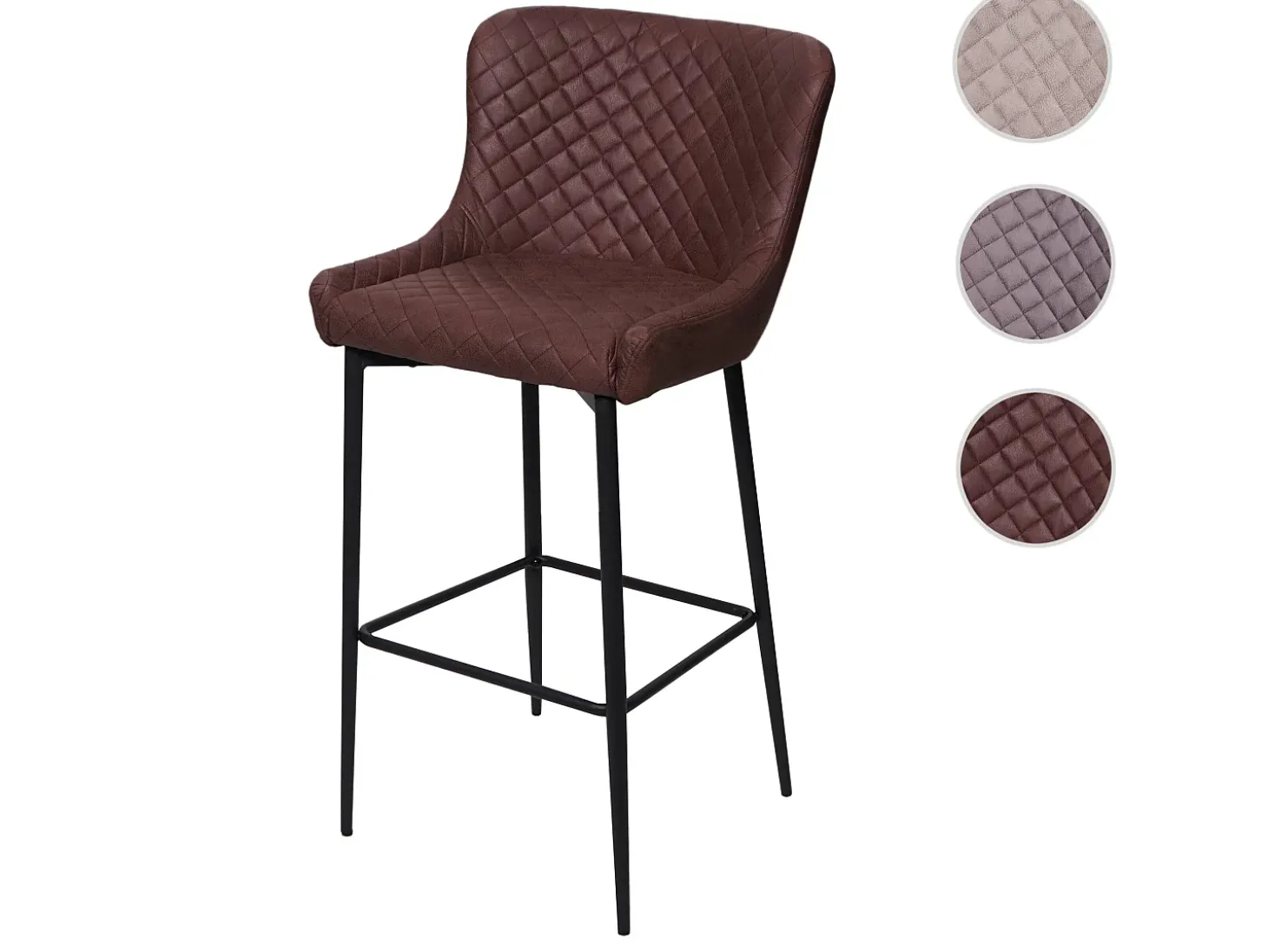 Taburete de bar MCW-H79, tela/textil marrón