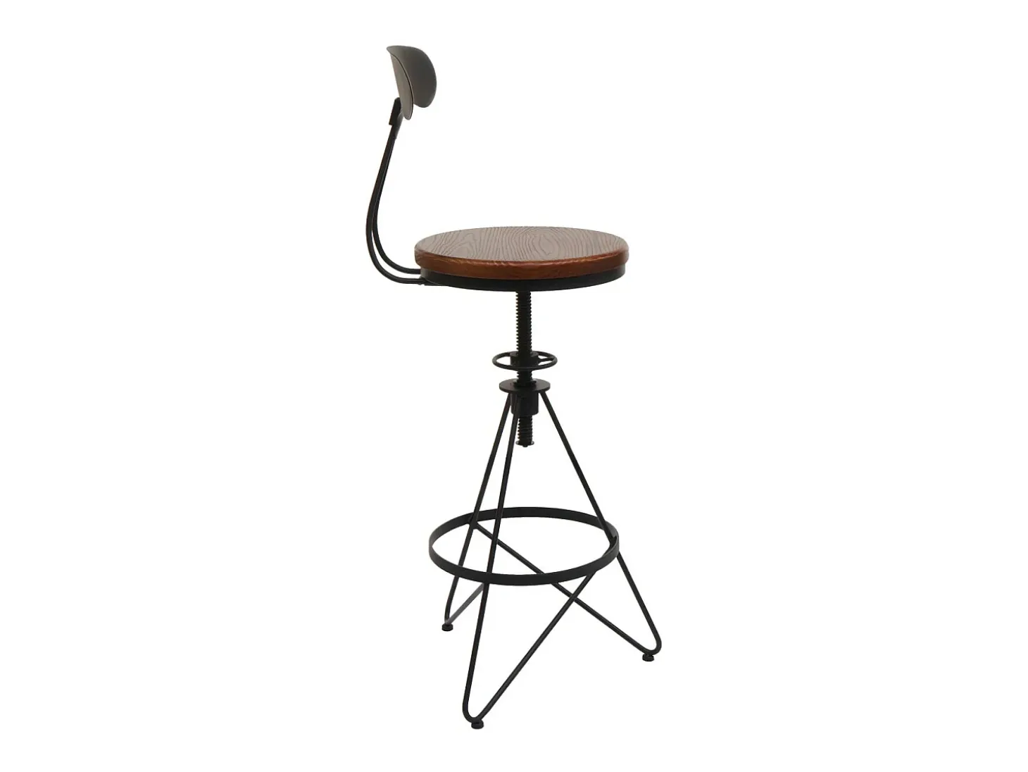 Taburete de bar MCW-N18 (juego de 2), marrón, estructura negra