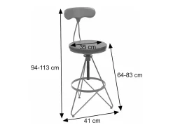 Taburete de bar MCW-N18 (juego de 2), marrón, estructura negra