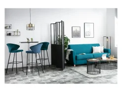 Taburete de bar moderno terciopelo azul petróleo 78 cm DALLY