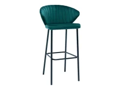 Taburete de bar moderno terciopelo azul petróleo 78 cm DALLY
