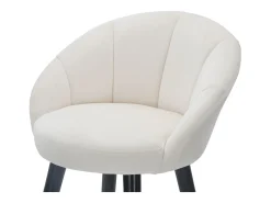 Taburete de bar para cocina en terciopelo con patas de madera negras y doradas h80cm Prague - Crema