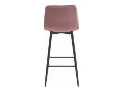 Taburete de bar Valora KODA de terciopelo rosa oscuro con patas de acero negro x1