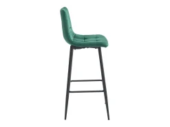 Taburete de bar Valora TEOTO de terciopelo verde oscuro con patas de acero negro x1