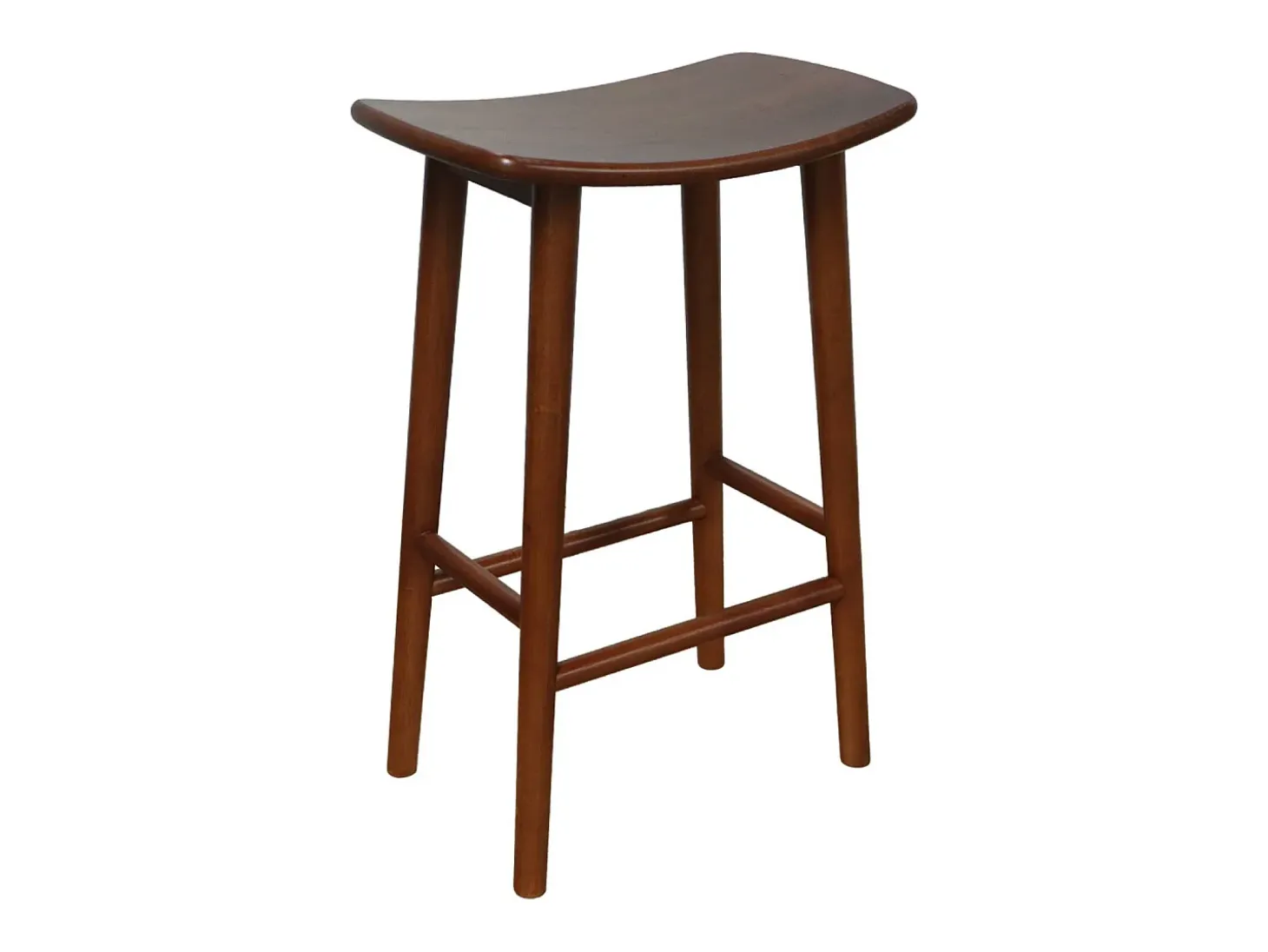 Taburete de bar vintage de madera de caucho, set de 2 nogal