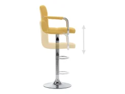 Taburete de barra de cocina de tela amarillo