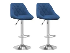 Taburete de cocina 2 unidades de terciopelo azul