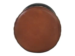 Taburete de cocina de cuero auténtico marrón