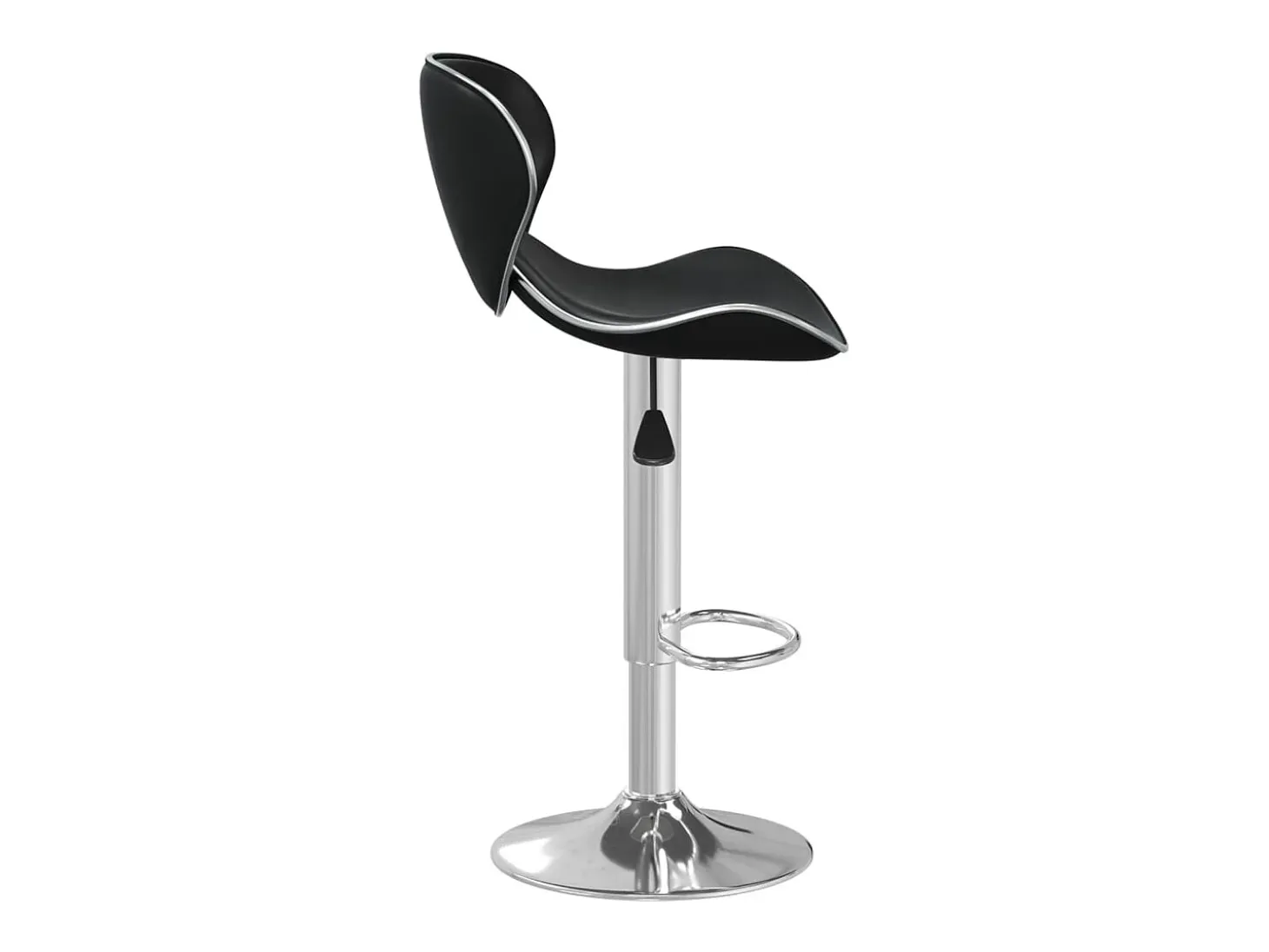 Taburete de cocina de cuero sintético negro