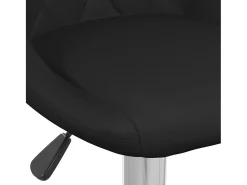 Taburete de cocina de cuero sintético negro