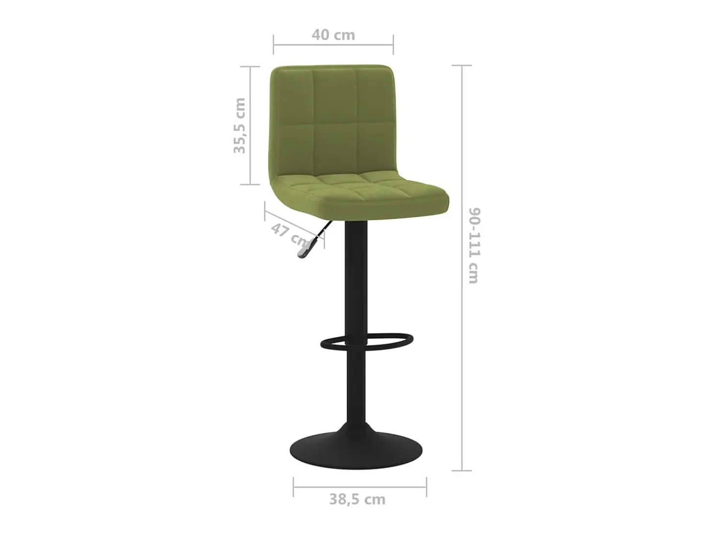 Taburete de cocina de terciopelo verde claro