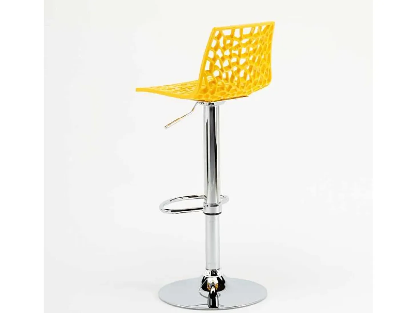 Taburete Grand Soleil SPIDER para cafetería bar cocina alto fijo giratorio reposapiés regulable - Amarillo