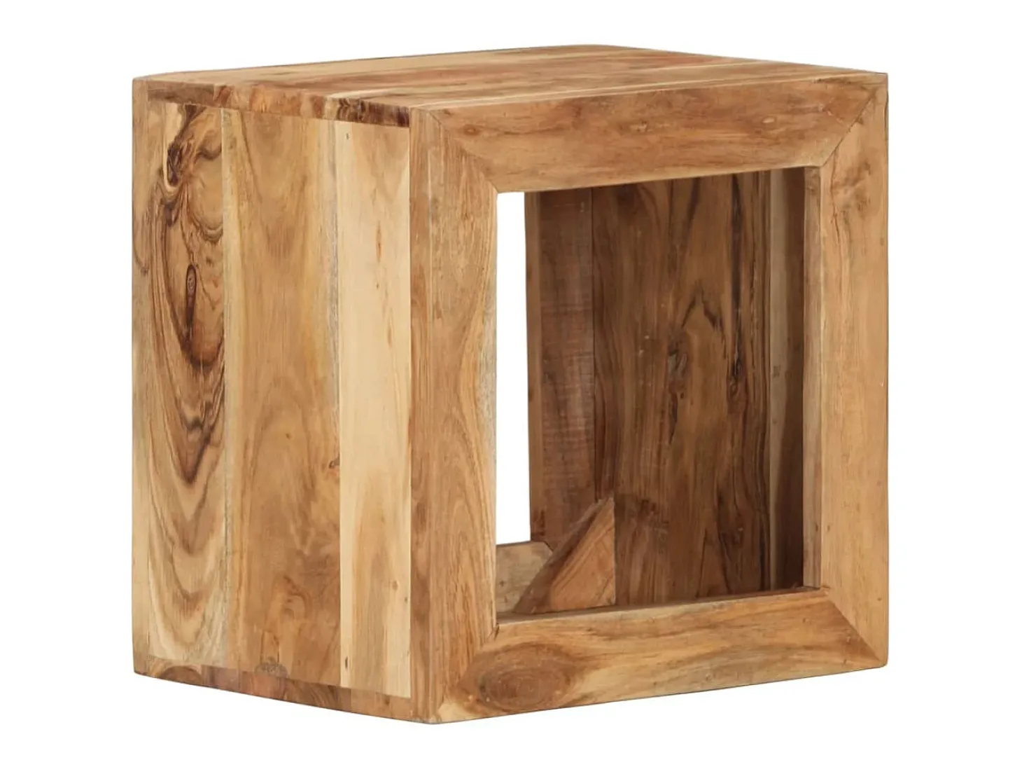 Taburete madera maciza de acacia 40x30x40 cm