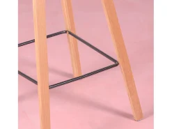 Taburete nórdico con patas de madera de haya (63cm) - Daxer - Negro