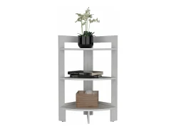 Taburete Riga en melamina con 3 estantes , blanco , 80.6 cm X 38.8 cm X 38.8 cm
