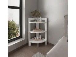 Taburete Riga en melamina con 3 estantes , blanco , 80.6 cm X 38.8 cm X 38.8 cm