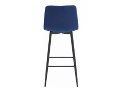 Taburete Valora KODA de terciopelo azul marino con patas negras