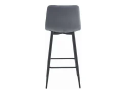 Taburete Valora KODA, terciopelo gris oscuro, patas negras (x4)