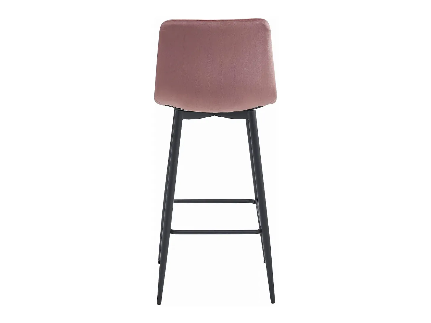 Taburete Valora POZZA de terciopelo rosa oscuro con patas negras para cocina (x4)