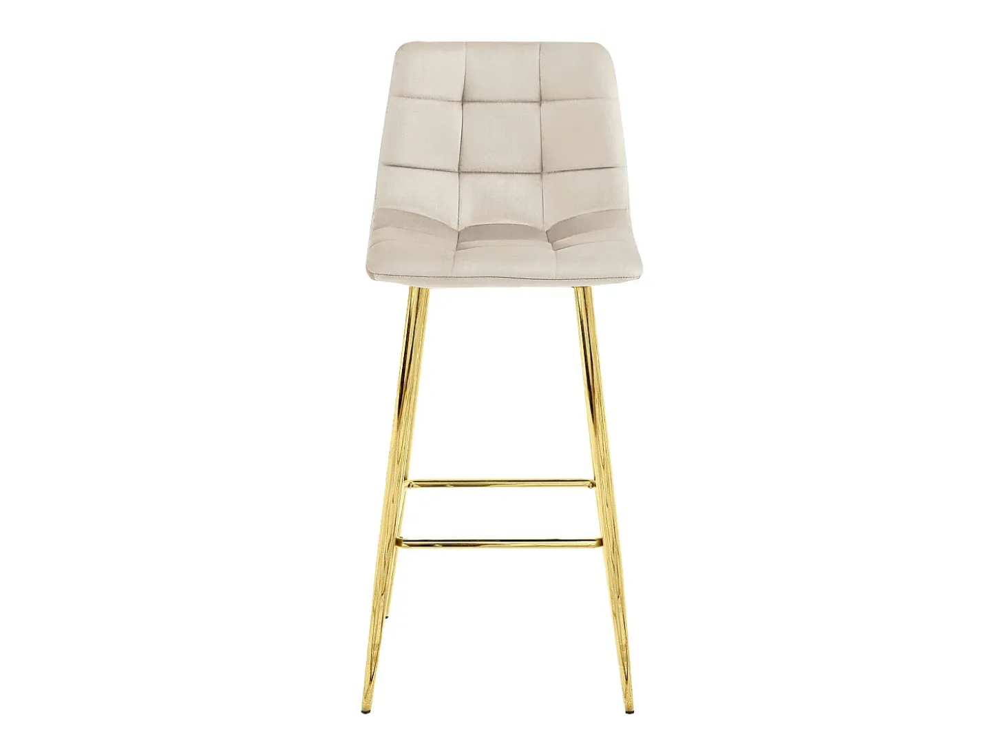 Taburete Valora TEOTO de terciopelo beige con patas doradas para cocina (x3)