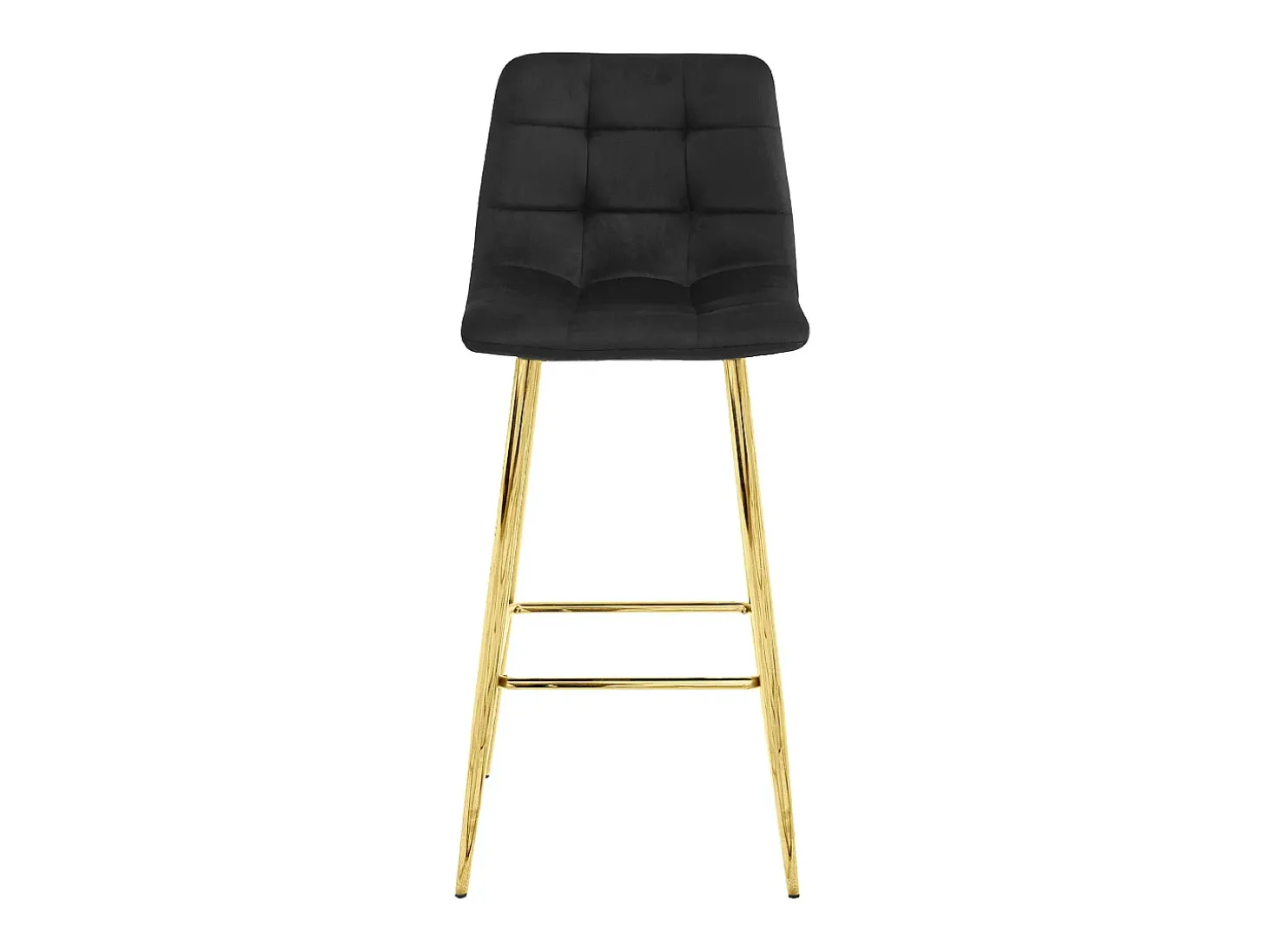 Taburete Valora TEOTO, terciopelo negro, patas doradas (x3)