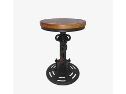 Taburete vintage de bar estilo industrial ajustable con manivela Zunor