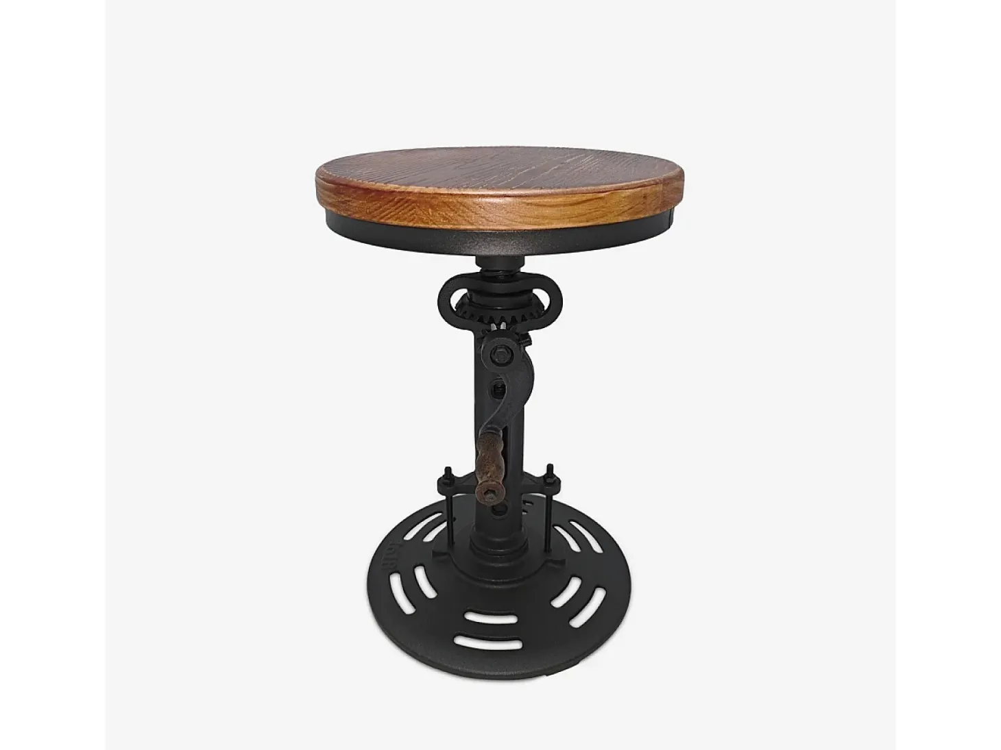 Taburete vintage de bar estilo industrial ajustable con manivela Zunor