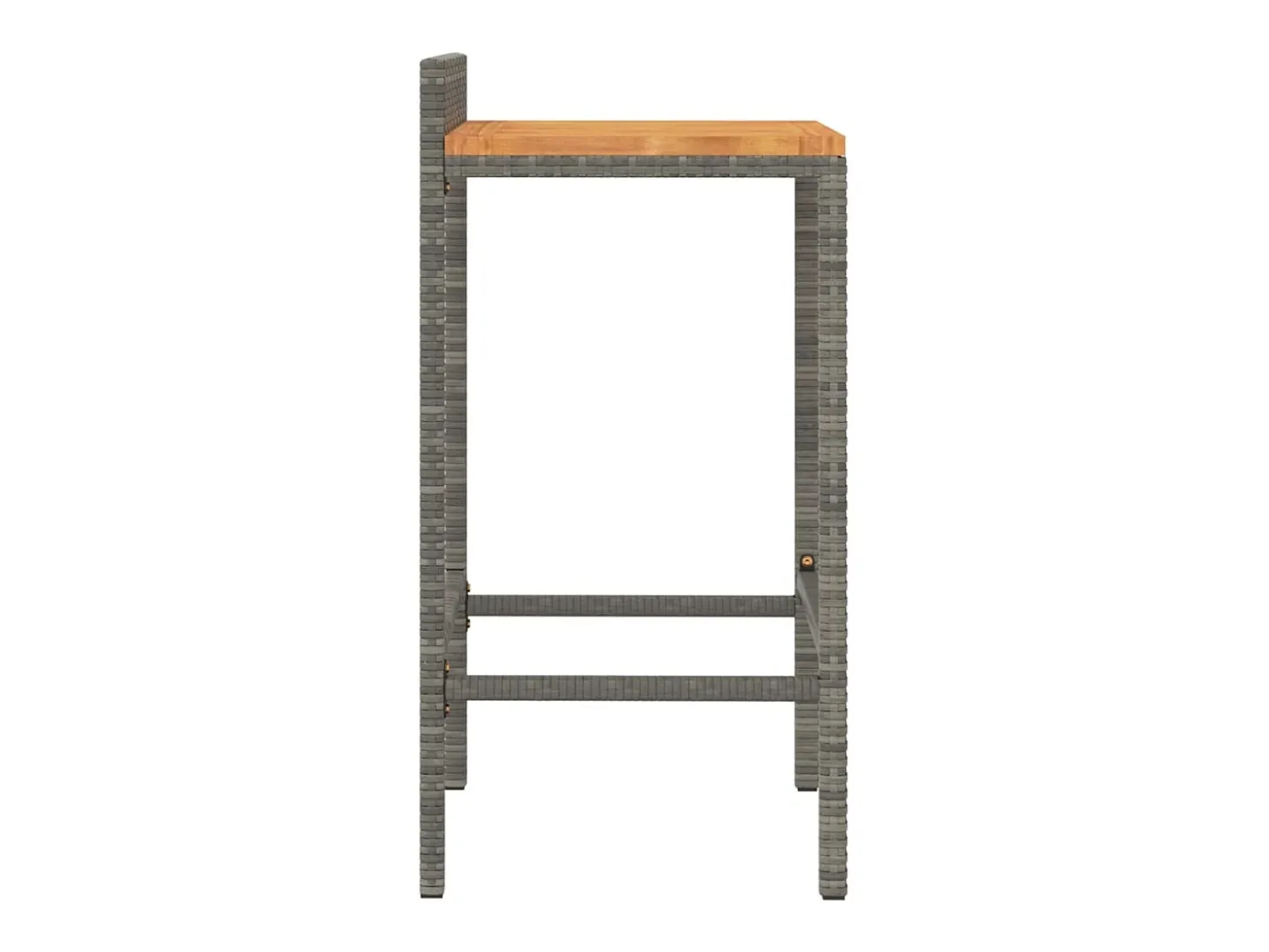 Taburetes altos 2 uds madera de acacia y ratán sintético gris