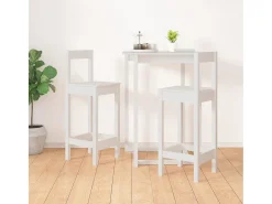 Taburetes altos 2 unidades madera maciza pino blanco 40x41,5x112 cm