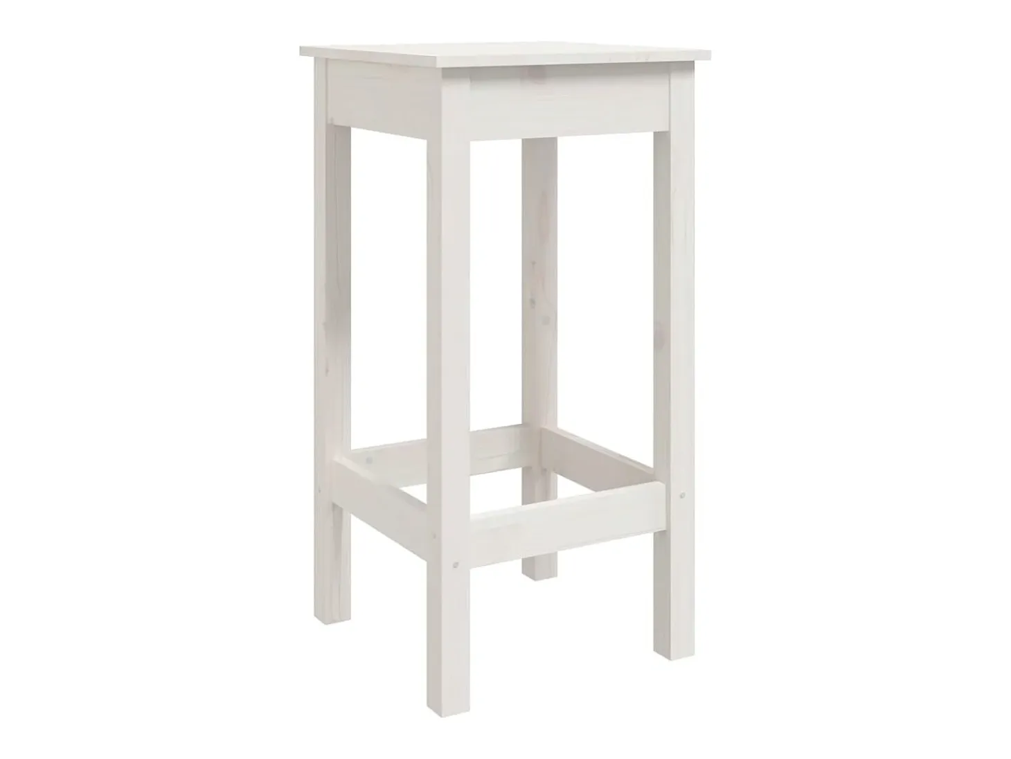 Taburetes altos 2 unidades madera maciza de pino blanco 40x40x78 cm