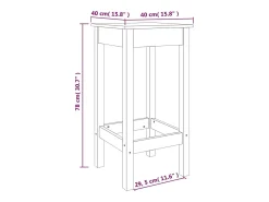 Taburetes altos 2 unidades madera maciza de pino blanco 40x40x78 cm