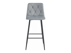 Taburetes bar Valora KODA terciopelo gris plata patas acero x2