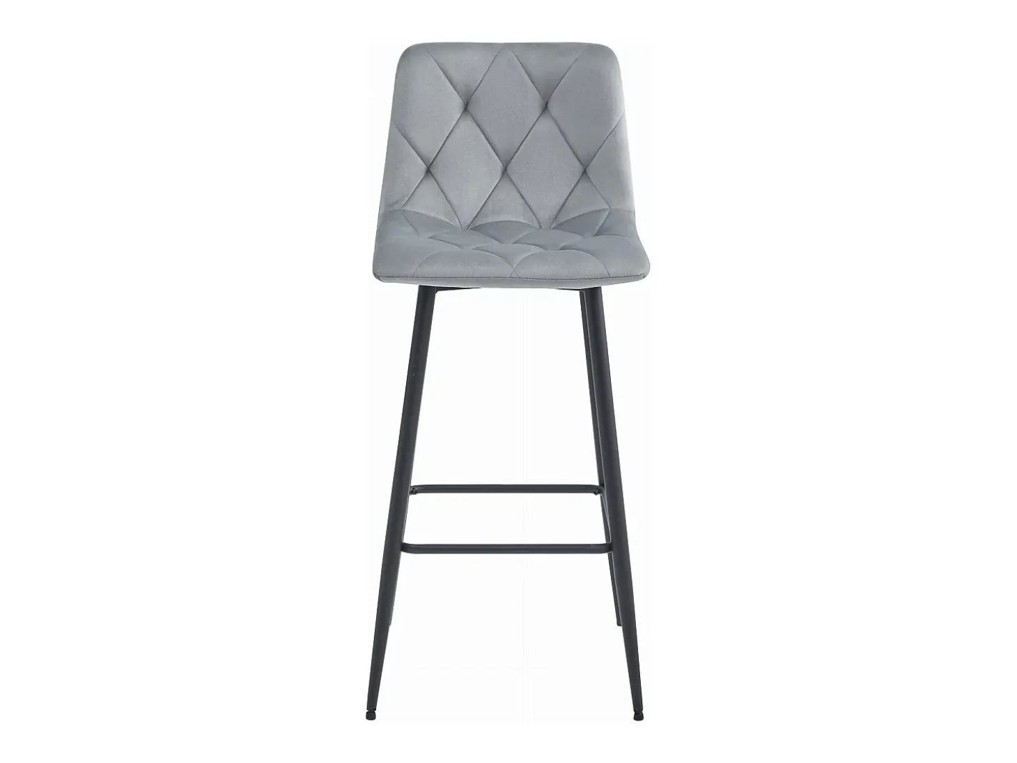 Taburetes bar Valora KODA terciopelo gris plata patas acero x2