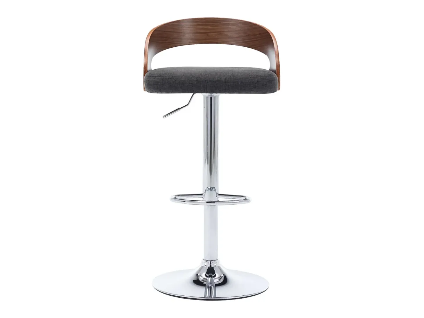 Taburetes cocina 2 unidades tela y madera curvada gris oscuro