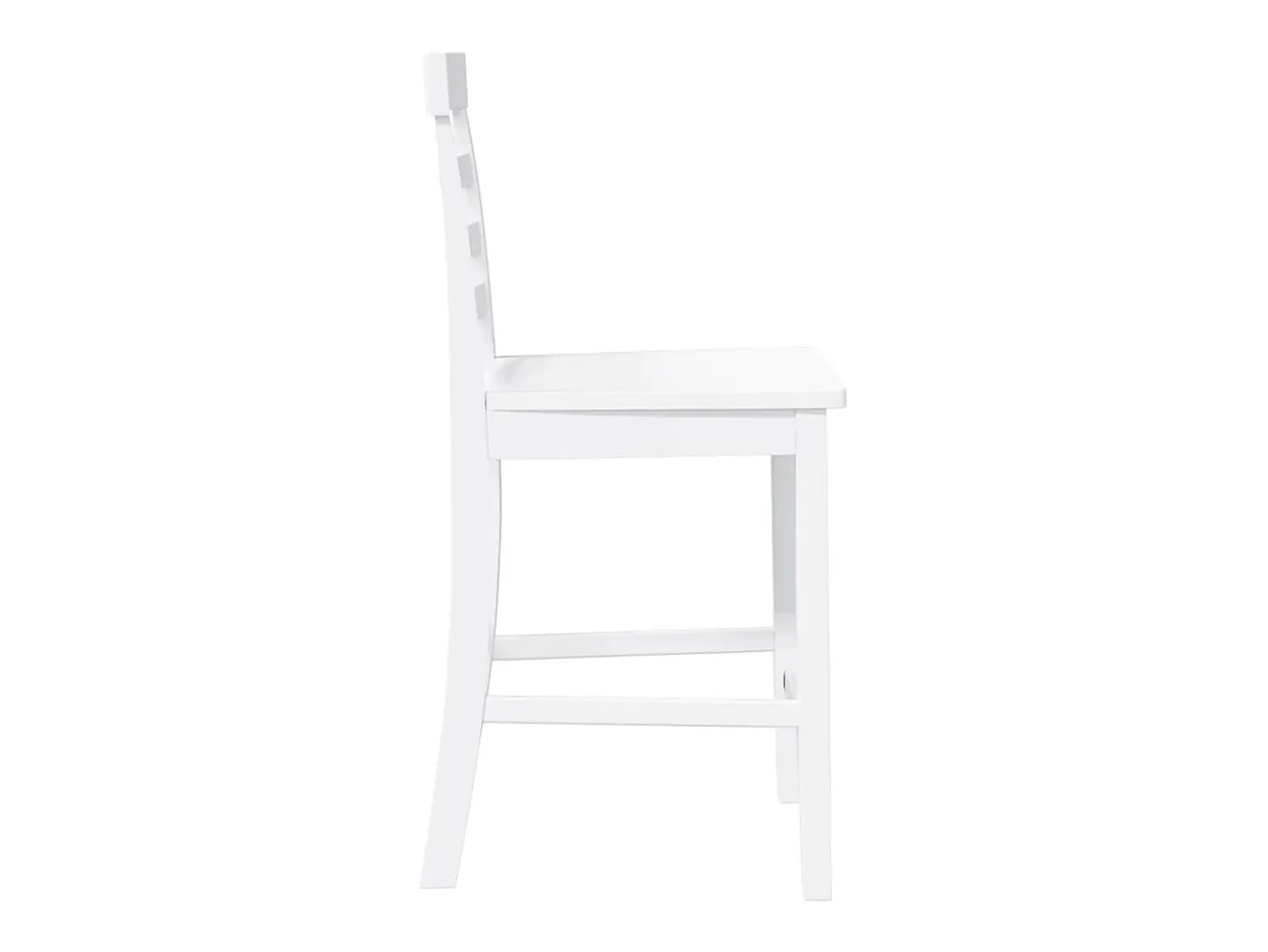 Taburetes de bar 2 piezas madera maciza de caucho blanco