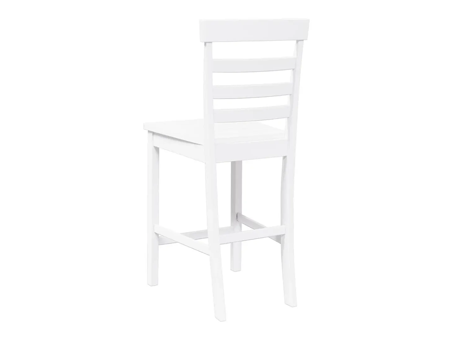 Taburetes de bar 2 piezas madera maciza de caucho blanco