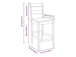 Taburetes de bar 2 uds madera maciza blanca caucho