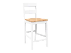 Taburetes de bar 2 uds madera maciza blanca caucho