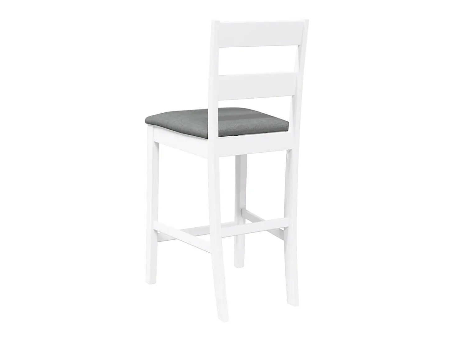 Taburetes de bar con cojines 2 piezas madera maciza de caucho blanco