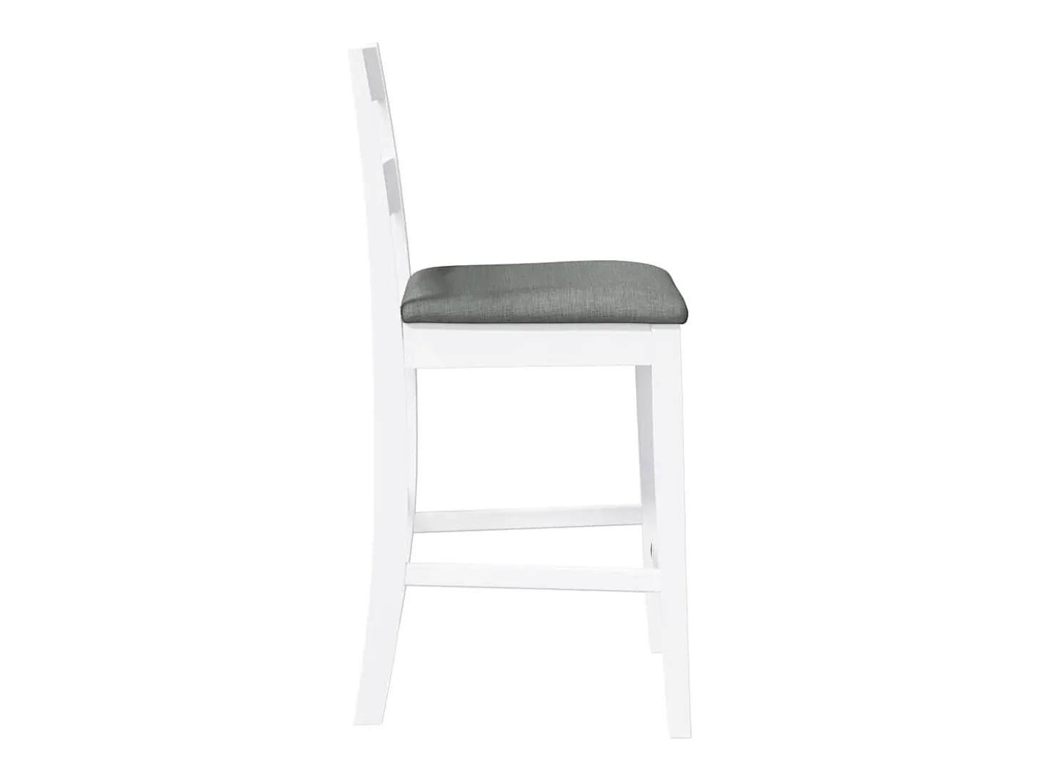 Taburetes de bar con cojines 2 piezas madera maciza de caucho blanco