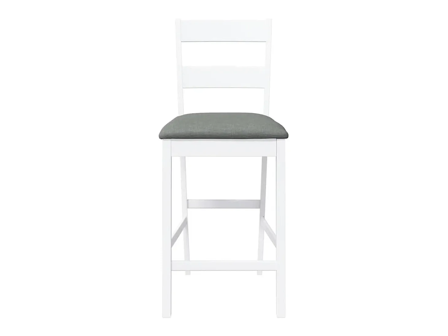 Taburetes de bar con cojines 2 piezas madera maciza de caucho blanco