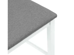 Taburetes de bar con cojines 2 piezas madera maciza de caucho blanco