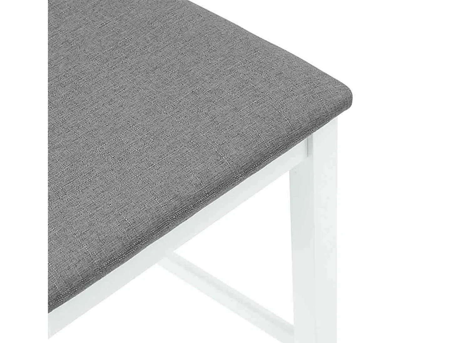 Taburetes de bar con cojines 2 piezas madera maciza de caucho blanco